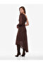 Asymmetrical Cut Draped Voluminous Long Sleeve One Shoulder Tulle Dress - 2