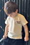 Boy's T-Shirt with Embossed Desert Adventure Theme and Printed Back, Ages 1-4, Cream