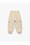 Balon Cut Jogger Sweatpants with Cargo Pockets and Tie Waist - 5