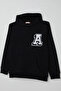Boy's Sweatshirt with Letter a Embroidery and Emblem, Ages 9-14, Black - 7