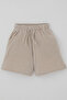 Boy's Shorts Set with Lettering Printed Shorts and Lacing Accessories, 1.5-5 Years Old, Beige - 6
