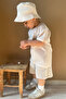 Boy's Shorts Set with Lettering Printed Shorts and Lacing Accessories, 1.5-5 Years Old, Beige - 2
