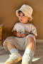 Boy's Shorts Set with Lettering Printed Shorts and Lacing Accessories, 1.5-5 Years Old, Beige - 3