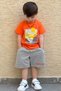 Boy's Shorts Set Summer Themed Palm Tree Printed 3-8 Years Old, Orange
