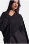 Women's Black W5 Oversized Double Piece Design Shirt Sweatshirt - 6