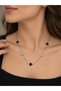 316L Steel Chain Silver Color Black and Zircon Stone Baby Boy Clover Women's Necklace - 2