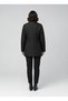 Women's Quilted Black Winter Long Bomber Coat - 4