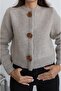 Mink Decorated Buttoned Cardigan - 5