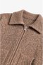 Dark Beige Alvaro Wool Blend Zippered Cardigan - 6