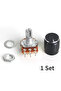 10K Ohm 5Set WH148 15mm Linear Potentiometer 3pin 1K 2K 5K 10K 20K 50K 100K 250K 1M With Black Alumi - 2