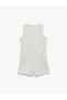 Viscose Blended Bowknot Crew Neck Sleeveless Tweed Jumpsuit - 6