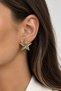 Gold Color Textured Star Earrings - 2