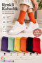 6” Pair Women's Multicolor Plain Tennis College Socks Set (extra comfort) - 2