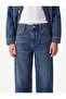 Relaxed Fit Cotton Barrel Denim Trousers with Pockets - 4