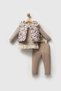 My Little Girl's Guinea Pig Leopard Inflatable Vest with Guipure Detail Baby Girl 3-Piece Set - Coffee Foam - 3