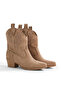 Women's Mink Thermo Sole Embroidered Zippered Cowboy Boots - 2