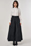 Flared Taffeta Skirt Black - 7