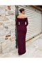Strapless Collar Stone Detailed Slit Dress Light Purple 583211 - 5