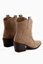 Joo Mink Suede Pointed Toe Embroidered Western Women's Boots, Women's Bootie - 6