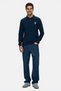 Maxwell Navy Blue Polo Collar Printed Standard Fit Men's Sweatshirt - 2