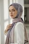Crepe Ziczak Geometric Patterned Lila Color 75X195 Non-Fading Shawl - 4