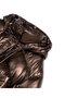 Shiny Textured Puffer Coat - 4