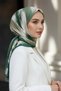 Crepe Geometric Patterned Petrol Green Colored 75X195 Non-Shedding Shawl - 3