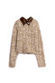 Raw Edge Sweater with Contrast Collar - 3