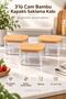 Multy 3-Piece Glass Storage Container with Bamboo Lid 600ml - 3