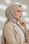 Krep V Patterned Beige Color 75X195 Non-Shedding Shawl - 3