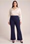 Spanish Style Plus Size Winter Steel Knitted Leggings Navy Blue - 2