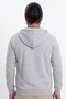 Men's Gray Hooded Jacket Relax Fit Comfortable Cut Cotton 2-Ply Fleece Inside Double Pockets Zippered Cardigan - 4