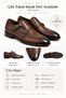 Men's Genuine Leather Neolite Sole Classic Shoes with Double Buckle Detail, Brown - 4