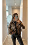 Women's Crew Neck Trend Leopard Patterned Furry Cardigan