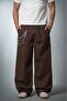 Brown Linen Super Baggy Men's Trousers