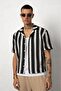 Striped Black Knitwear Men's Shirt - 7