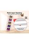 12 Pack Large Shoe Organizers,Clear Plastic Stackable Shoe Storage Boxes with Lids,White - 3