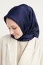 Hijab Women's Janjan-Janjanlı Crinkle Evening Dress Scarf-Dark Blue- 100X100Cm