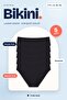 Women's Bikini Panties Black Laser Cut Seamless Set of 5 - Normal Waist, Thin Side, No Trace