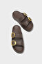 Nicki Eva Double Buckled Wedge Sole Women's Slipper - 5