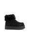 Zinya premium zippered premium black suede fur-lined boots - 2