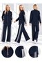 Women's 2-Piece Knitwear Set with Sleeve Stripes - 7