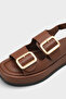 Denice Wedge Heeled Double Strap Buckle Women's Sandals - 2