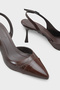 Salli Pointed Toe Open Back Mid-Heeled Women's Shoes - 3