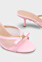 Robbi Pointed Toe Mesh Bowknot Medium Heeled Stylish Women's Slippers - 4