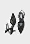 Kathryn Genuine Leather Lined Pointed Toe Mid-Heeled Mesh Open-Back Women's Shoes - 5