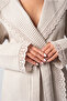 100% Cotton Lace Boxed Bathrobe Beige - 4