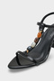 Cassy Pointed Toe Stoned Ankle Strap Medium Heeled Women's Shoes - 3