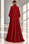Maxi Length Long Sleeve Stylish Satin Event Dress Cou-124 - 2