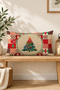 Christmas Themed Tree Patterned Velvet Throw Pillow Case 35X55 cm - Decorative Pillow Case - 3